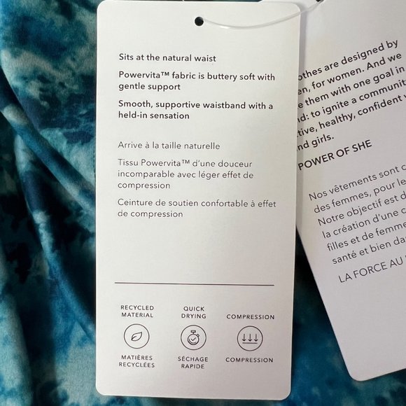 Athleta Plus Salutation Stash Pocket II 7/8 Tight Leggings Blue Tie Dye size 3X - Picture 14 of 16